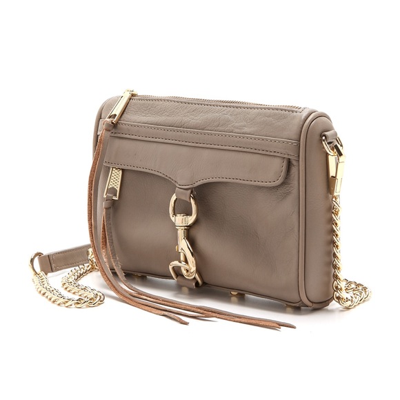 Rebecca minkoff Taupe leather crossbody 81/2 wide - Picture 1 of 9